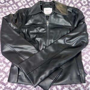 Abercrombie & Fitch Black Vegan Leather Jacket